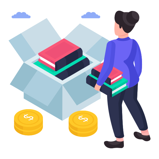 Books Parcel, Booklets, Handbooks, Books Box, Textbooks illustration