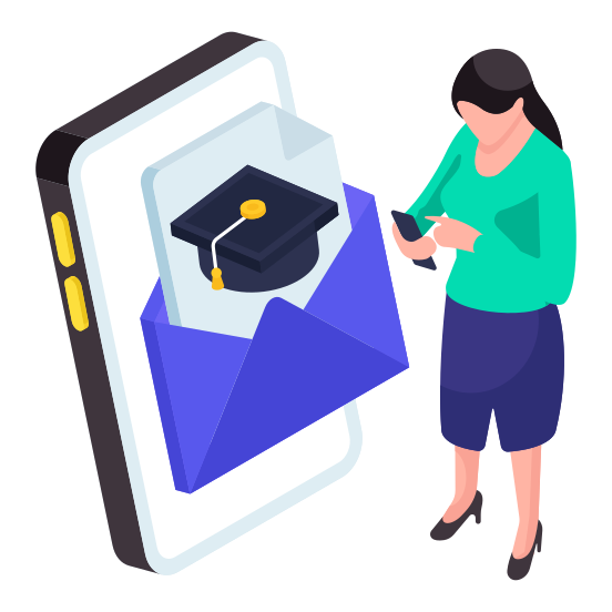 Educational Mail, Academic Mail, Email, Correspondence, Letter, illustration