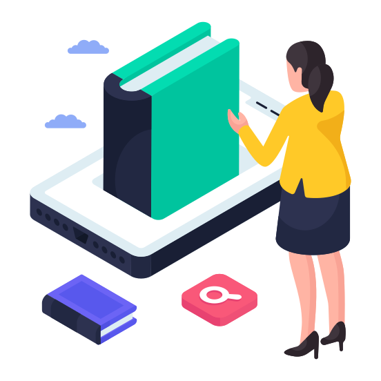 Mobile Book, Ebook, Digital Book, Booklet, Handbooks, illustration