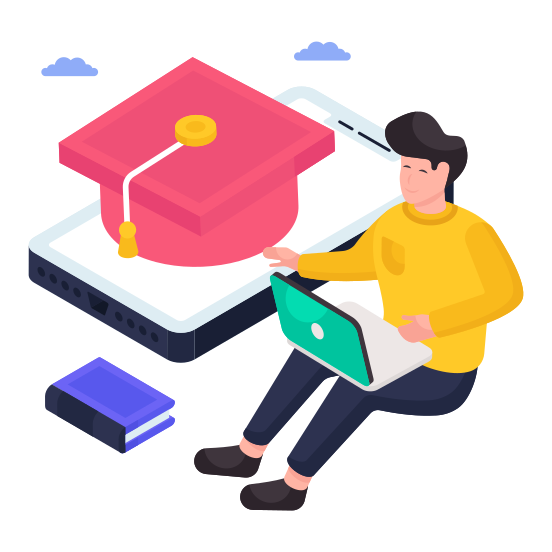 Mobile Education, Distance Education, Learning App, Mobile Learning, Elearning illustration
