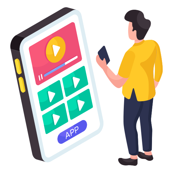Mobile Video, Online Video, Video Streaming, Play Video, Multimedia illustration