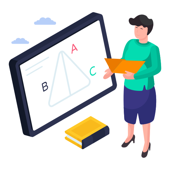 Online Lecture, Online Presentation, Video Lecture, Online Math Class, Online Education illustration