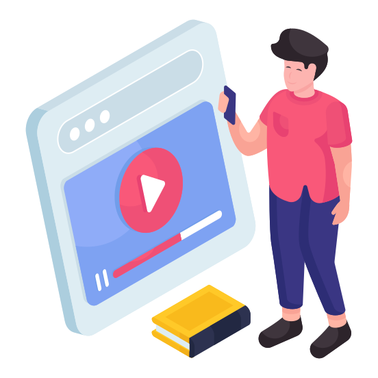 Web Video, Online Video, Video Streaming, Play Video, Multimedia illustration