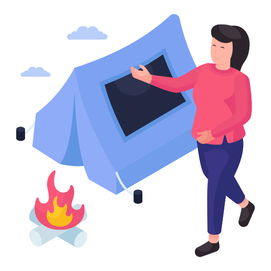 Camp, Campsite, Temporary Residence, Accomodation, Tent illustration