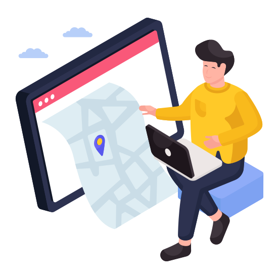 Location Website, Online Location, Online Direction, Navigation, Gps illustration