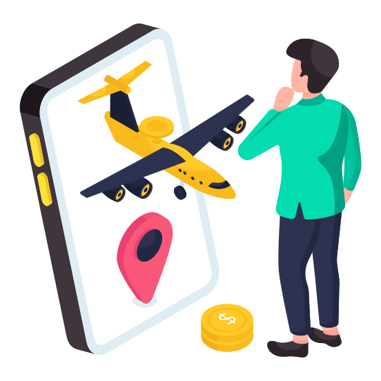 Mobile Flight Location, Online Flight, Air Travel, Flight Direction, Flight Gps, illustration