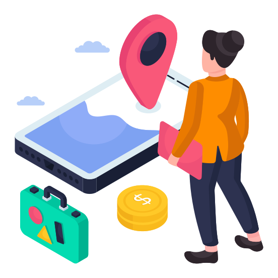 Mobile Location, Phone Location, Mobile Direction, Phone Direction, Mobile Navigation illustration