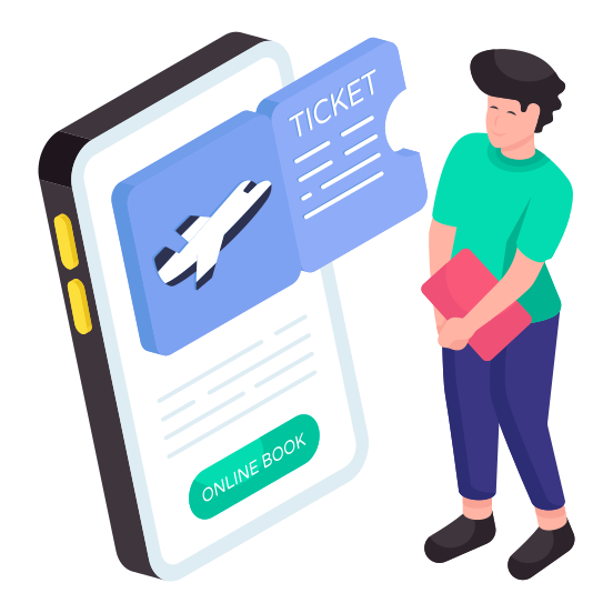 Mobile Ticket Booking, Raffle, Voucher, Permit Pass, Travel Pass, illustration