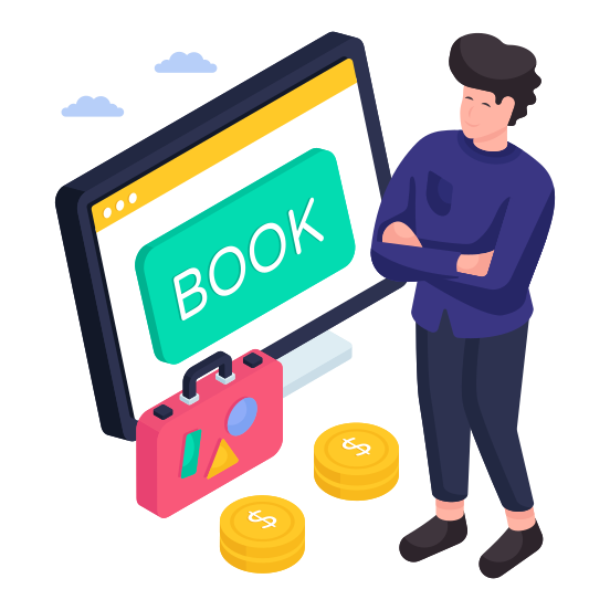 Online Booking, Booking Website, Ebooking, Booking Webpage, Digital Booking, illustration