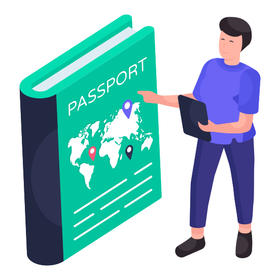 Passport, Visa, Permit, Travel Pass, Identity Pass illustration