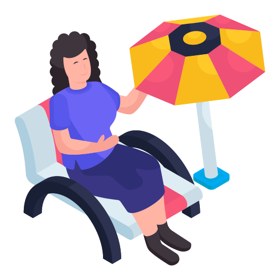 Sunbed, Deck Chair, Tanning Bed, Lounger, Solarium illustration