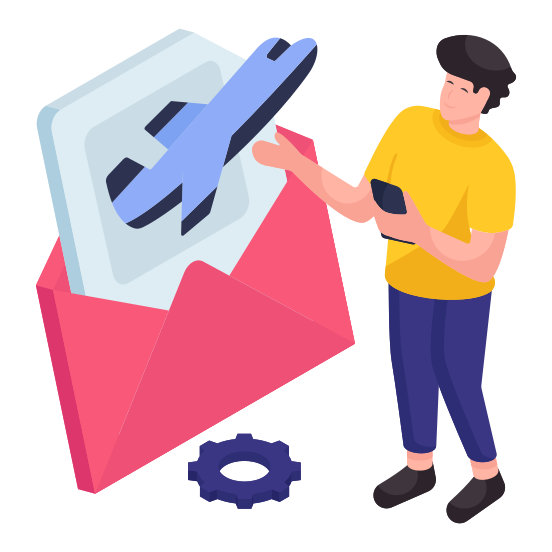 Travel Mail, Email, Envelope, Letter, Correspondence illustration
