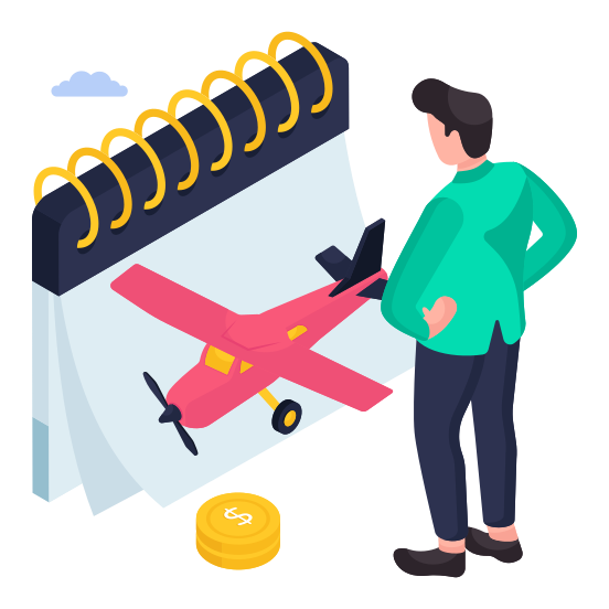 Travel Schedule, Planner, Almanac, Calendar, Flight Schedule illustration