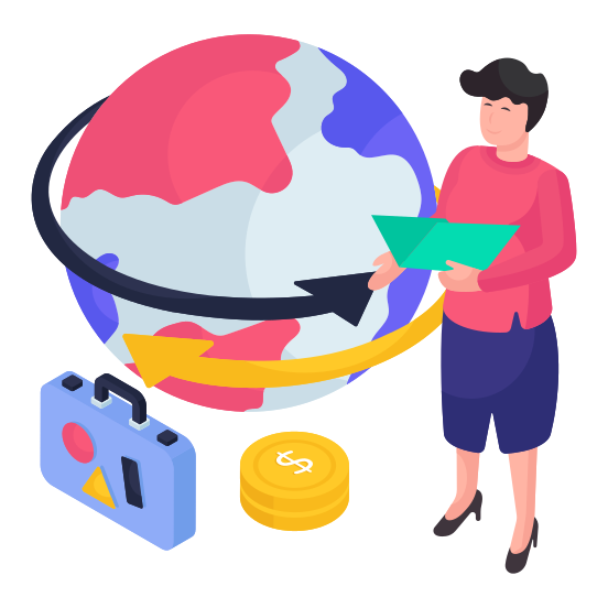 World Tour, World Travel, Travel Round The World, Global Travel, Global Tour illustration