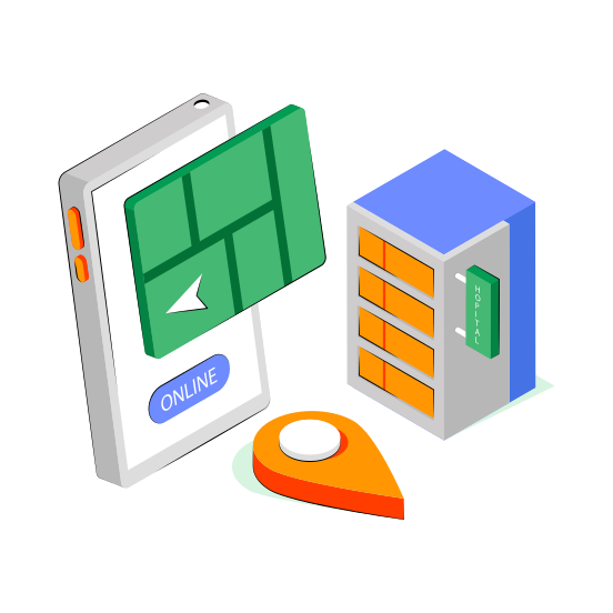 Building Location, Building Direction, Building Gps, Navigation, Geolocation  illustration