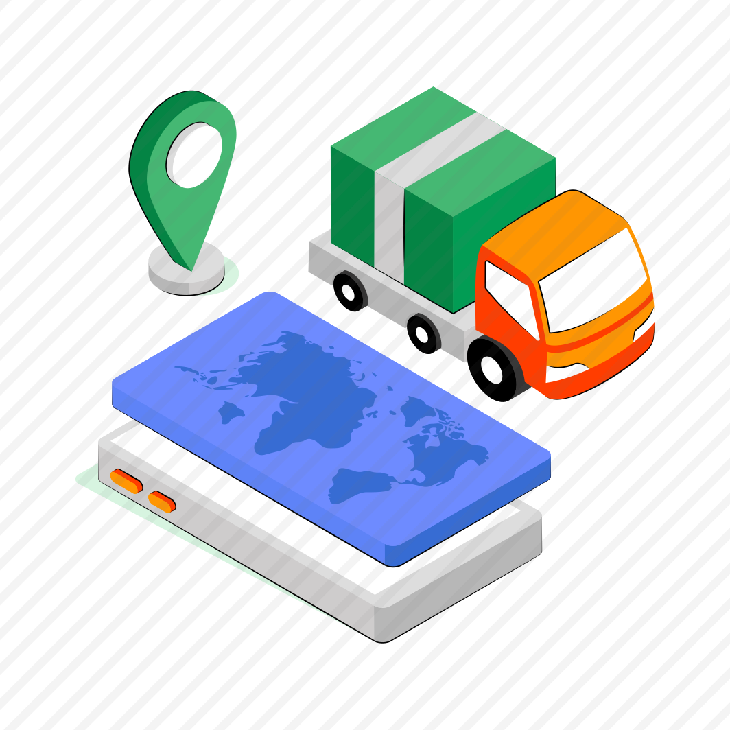 Cargo Location, Cargo Tracking, Road Freight, Cargo Truck, Logistic Delivery preview