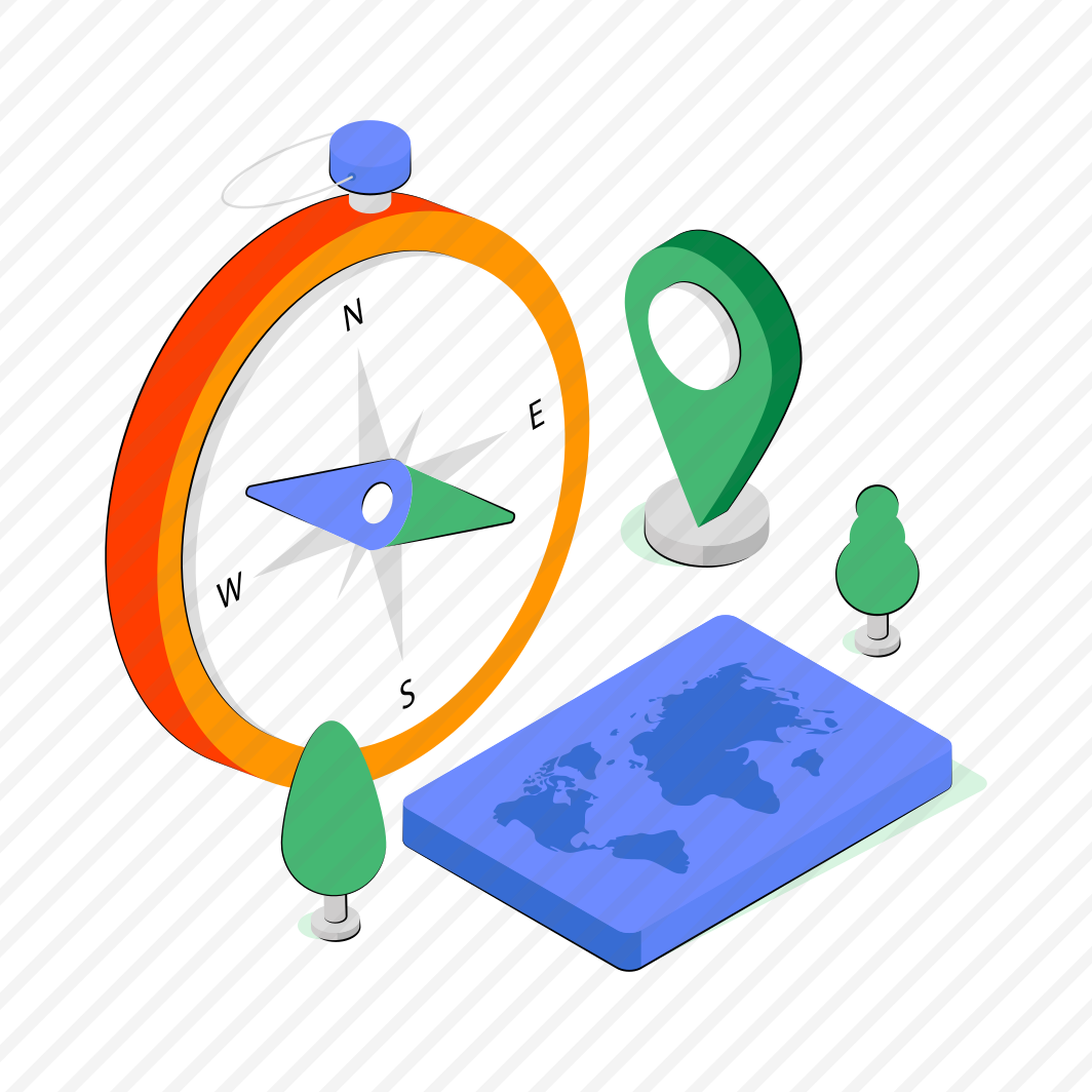 Compass, Windrose, Magnetic Tool, Orientation, Direction Tool preview