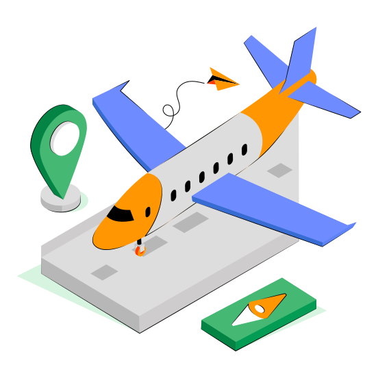 Flight Direction, Flight Navigation, Flight Tracking, Flight Location, Plane Direction  illustration