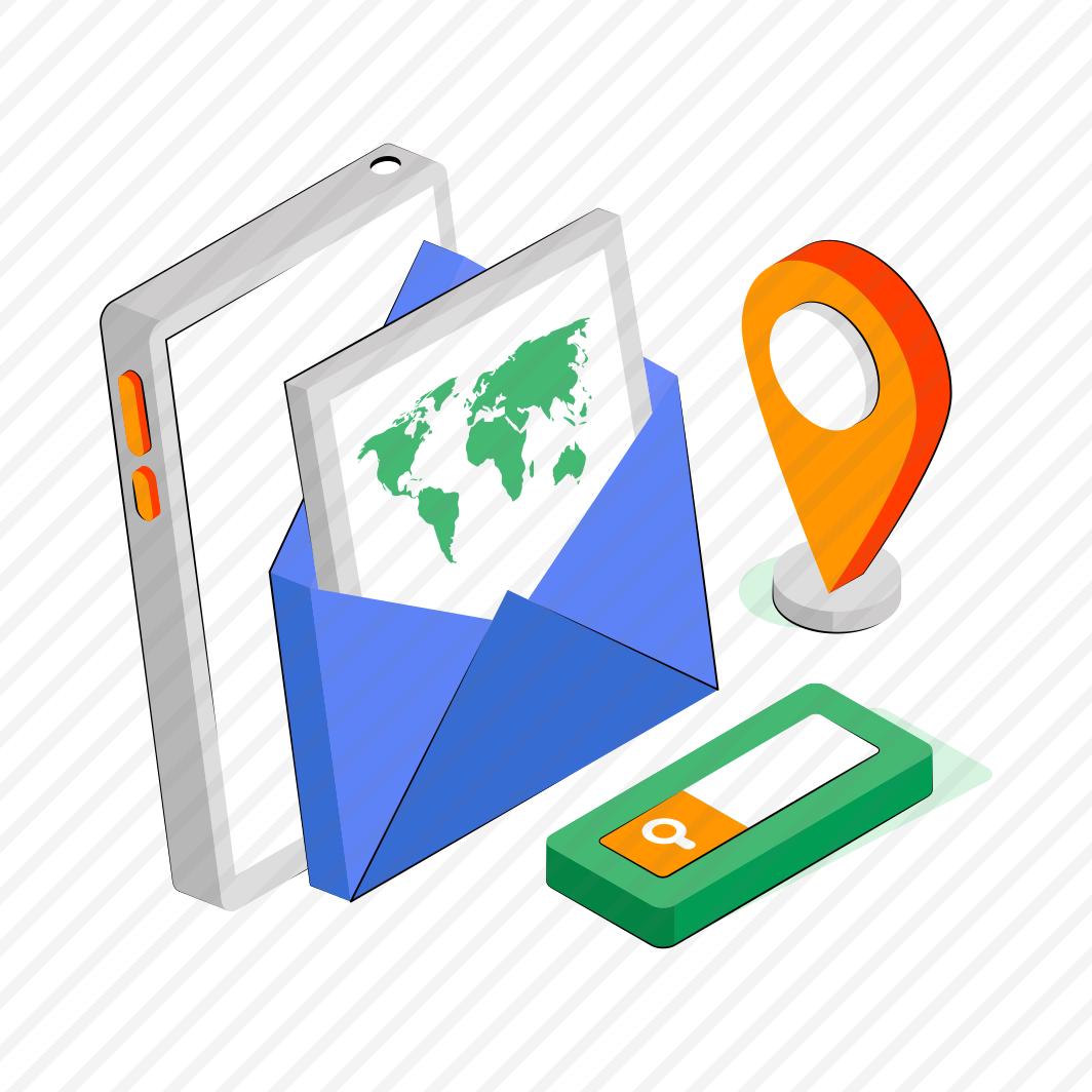 Mail Location, Mail Direction, Mobile Correspondence, Email, Mobile Letter  preview
