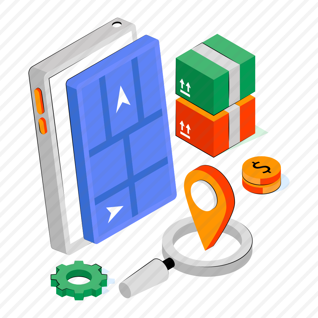 Mobile Map App, Mobile Location, Mobile Direction, Gps, Navigation,  preview