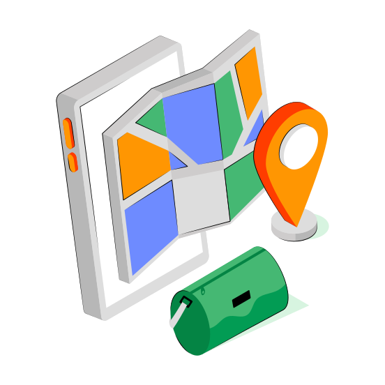 Mobile Route, Mobile Location, Mobile Direction, Gps, Mobile Navigation,  illustration