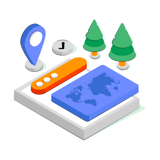 Online Map, Online Navigation, Online Gps, Online Geolocation, Location Website   illustration