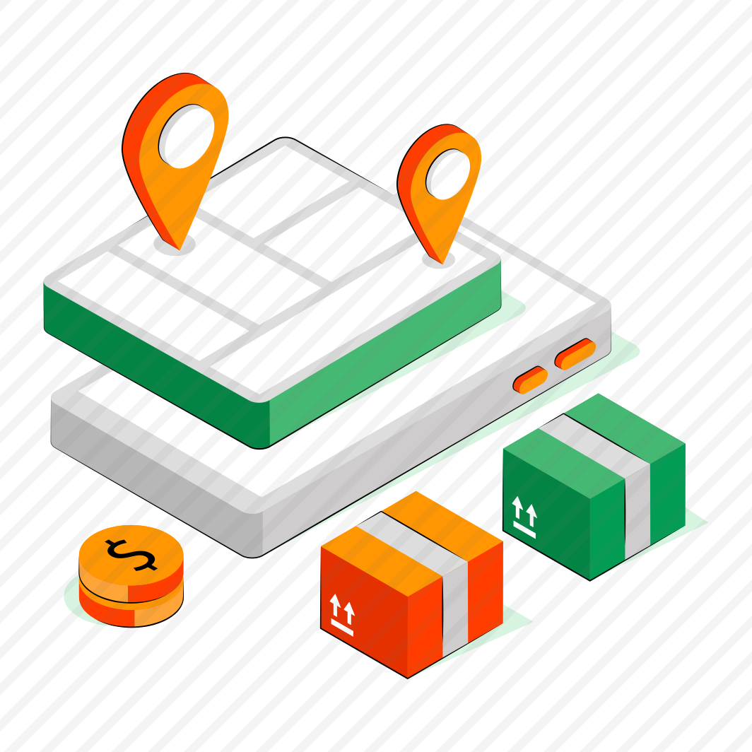 Parcel Location, Parcel Tracking, Package Location, Package Direction, Geolocation preview