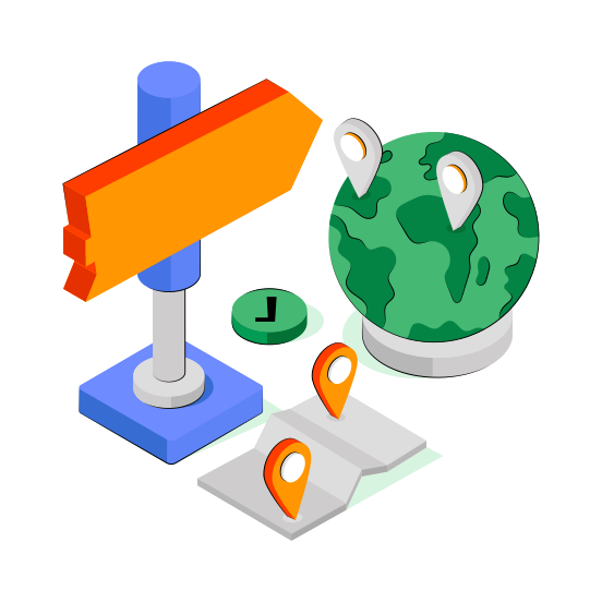 Roadboard, Signboard, Info Board, Guideboard, Fingerboard  illustration