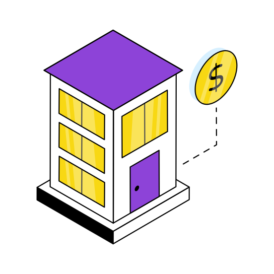 Financial Building, Architecture, Real Estate, Property, Commercial Building,  illustration