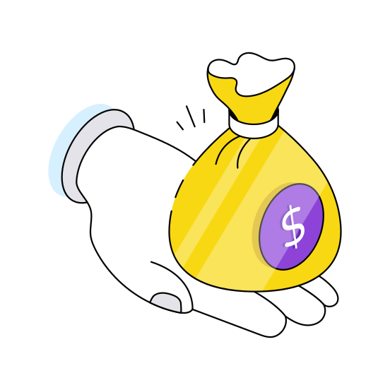 Giving Money, Giving Cash, Giving Economy, Giving Finance, Money Bag illustration