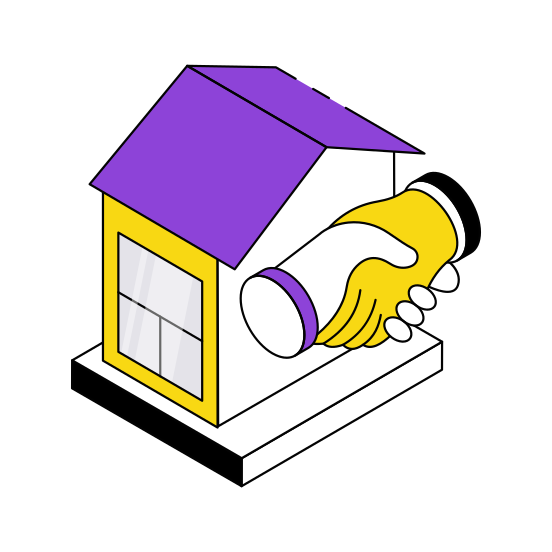 Home Deal, Contract, Agreement, Handshake, Handclasp,  illustration
