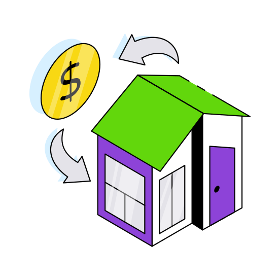 Home Payment, House Payment, Property Payment, Real Estate Payment, Cash Payment,  illustration