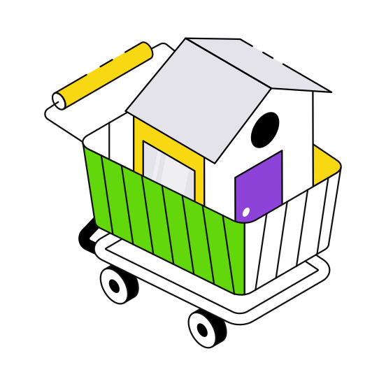 Home Shopping, House Shopping, Buy Home, Purchase Home, Commercial illustration