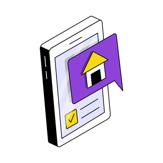 Mobile Property Chat, Mobile Communication, Mobile Message, Mobile Text, Mobile Conversation illustration