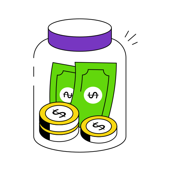 Money Jar, Money Box, Money Collection, Coins Jar, Coins Box illustration