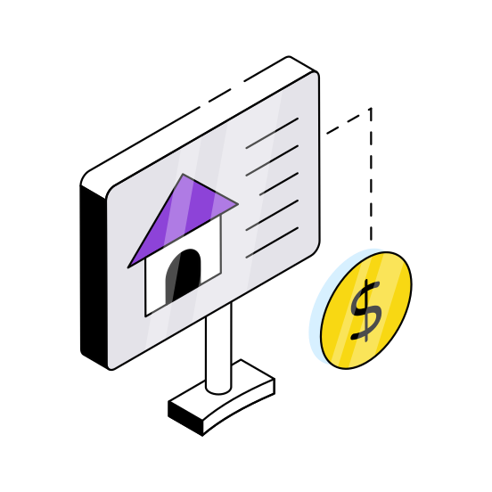Property Board, Estate Board, House Board, Roadboard, Info Board,  illustration