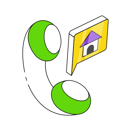 Property Call, Property Communication, Property Chat, Telecommunication, Phone Chat illustration