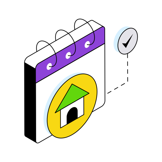 Property Schedule, Real Estate Schedule, Planner, Almanac, Calendar,  illustration