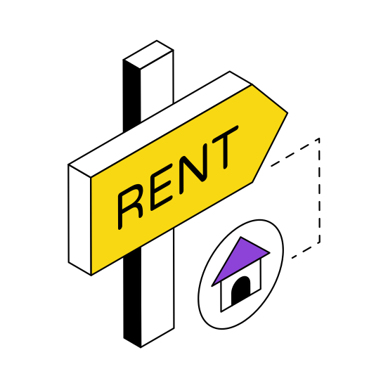 Rent Board, Roadboard, Signboard, Guideboard, Fingerboard,  illustration