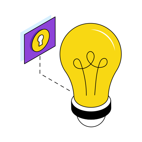 Secure Idea, Innovation, Idea Security, Creative Idea, Creativity  illustration