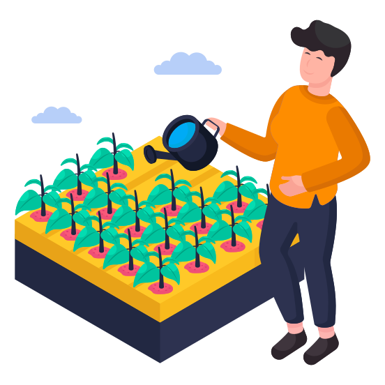 Agriculture, Water Sprinkler, Plant Watering, Gardening, Farming illustration