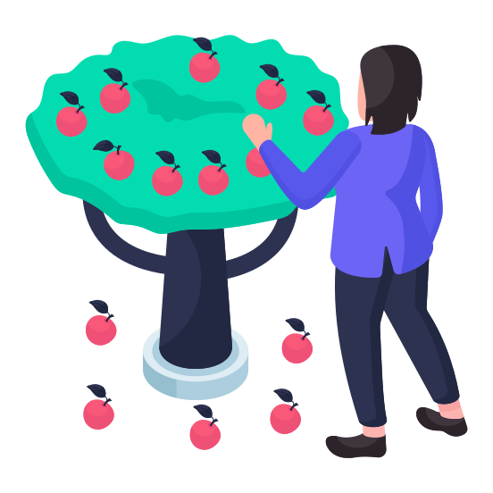 Apple Tree, Botany, Forestland, Woodland, Ecology illustration