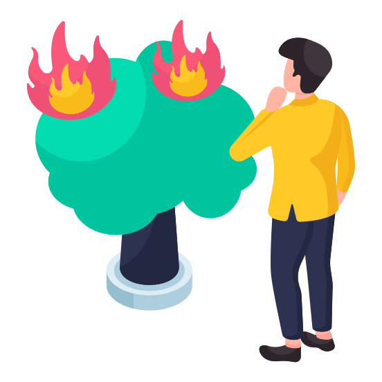 Forest Fire, Tree Burning, Forest Burning, Bushfire, Disaster illustration