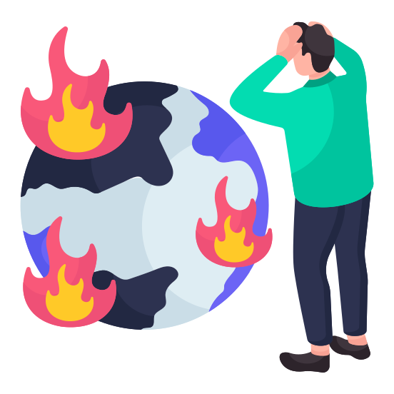 Global Warming, Global Burning, Global Heat, Global Fire, World Warning illustration