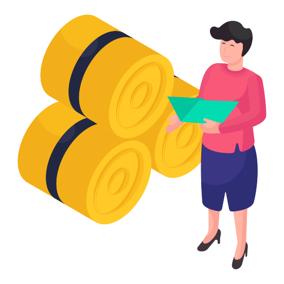 Hay Bales, Bale Truss, Agriculture, Farming, Haystacks illustration