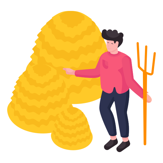 Haybale, Bale Truss, Agriculture, Farming, Haystacks illustration