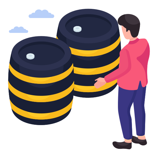 Oil Drums, Oil Casks, Oil Barrels, Petrol Drums, Petroleum illustration
