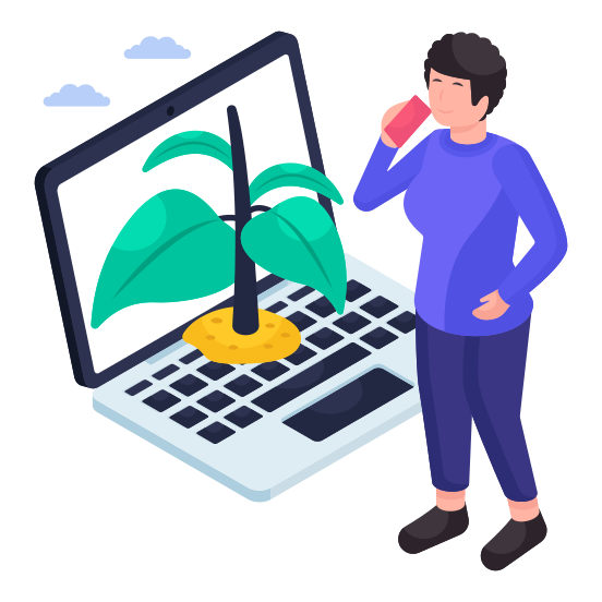Online Plant, Online Tree, Online Nature, Online Eco, Online Ecology illustration
