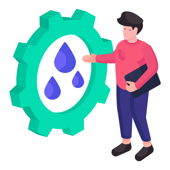 Water Management, Water Development, Hydro Management, Hydro Development, Water Setting illustration
