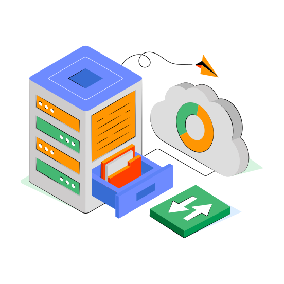 Cloud File, Cloud Document Drawer, Cloud Doc, Cloud Technology, Cloud Computing  illustration